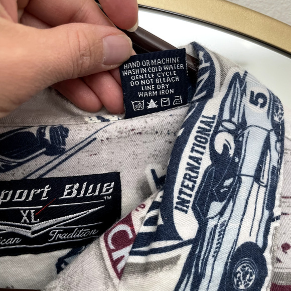 Newport Blue Polo Shirt Mens X-Large GM Daytona Int. Indianapolis Short Sleeve - Picture 5 of 6